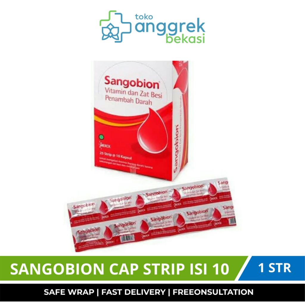 Jual SANGOBION 10 KAPSUL/PENAMBAH DARAH/VITAMIN/MENGATASI GEJALA ANEMIA ...