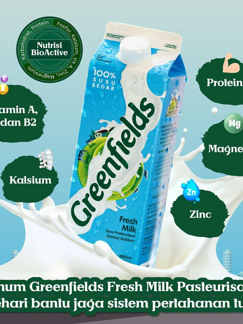 Jual GREENFIELDS SUSU UHT 250 ml FULL CREAM GROSIR MURAH FRESH MILK ...