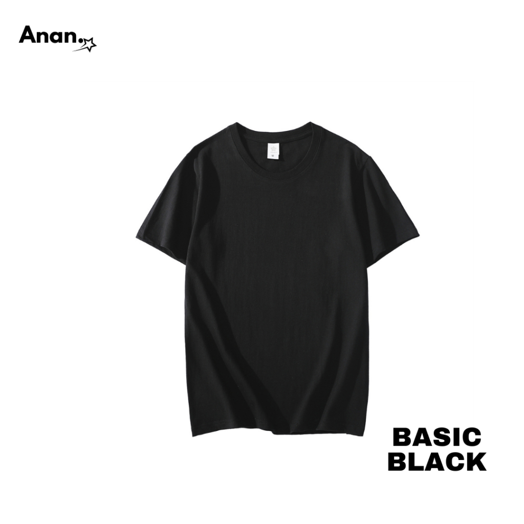 Jual Ananstar T Shirt Kaos Polos Pria Dewasa Basic Black Cotton Combed 24s Premium Unisex 3952