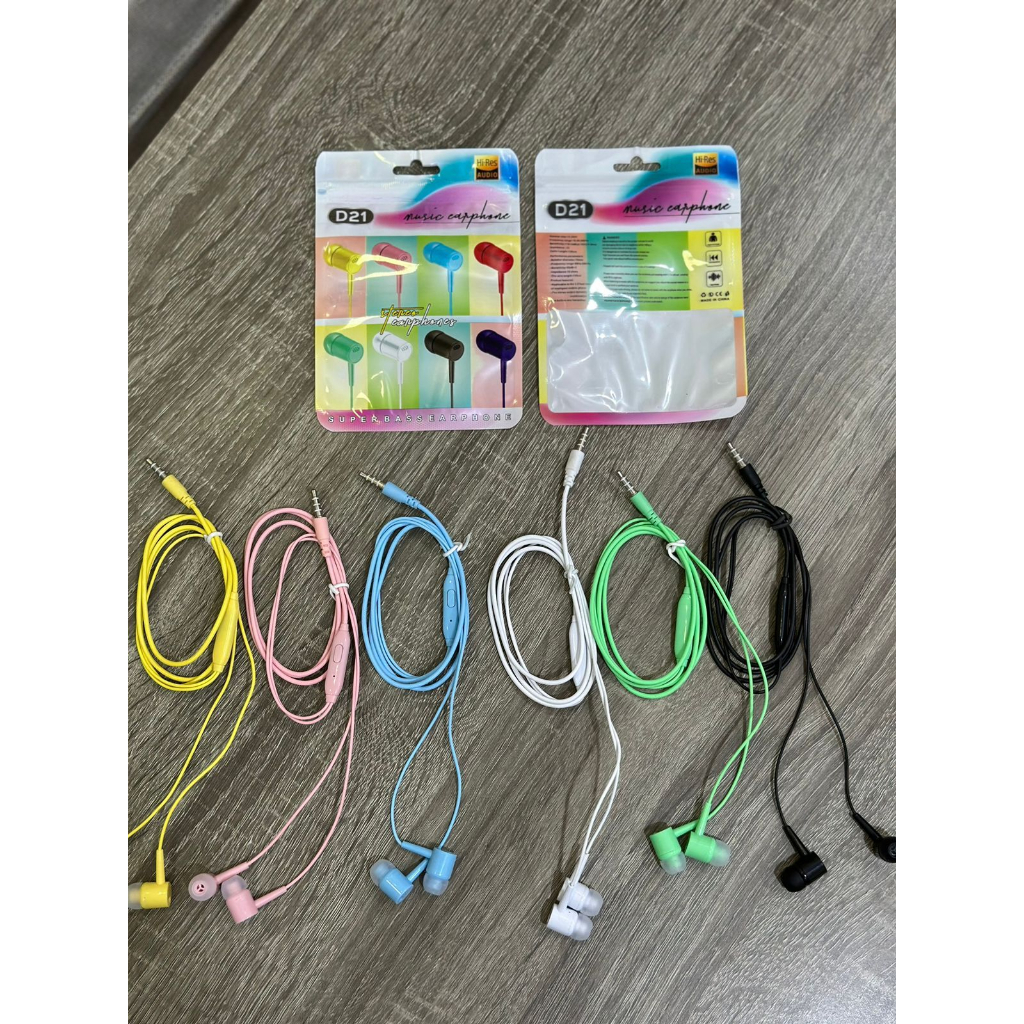 Jual Handsfree Headset Macaron Seri D21 Packing Plastik Klip Warna