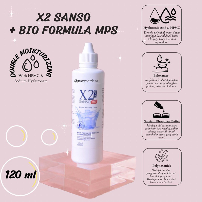 Jual Air Softlens Sanso 120ML / X2 Sanso + Bio formula MPS / Air ...