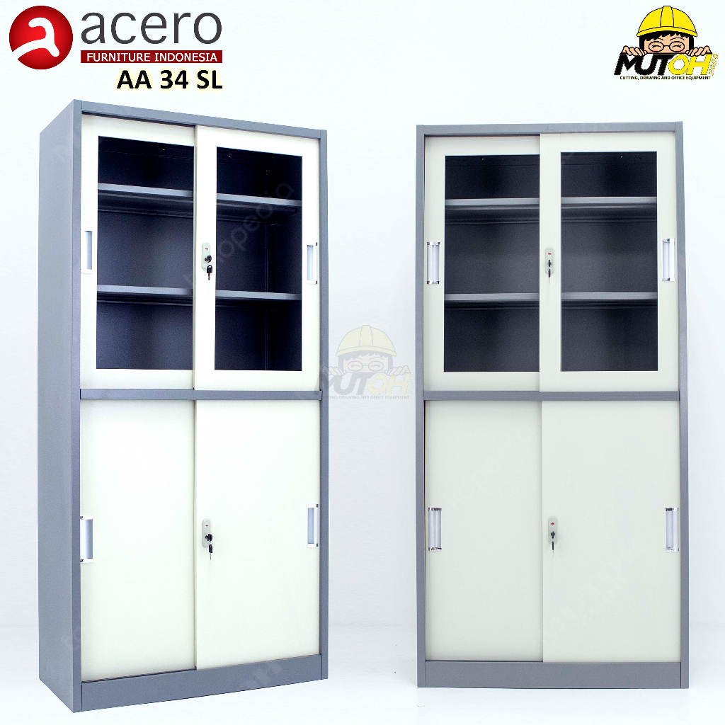 Jual Lemari Arsip Pintu Kombinasi Sliding Acero Aa Sl Shopee