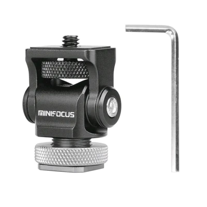 Jual MINIFOCUS Hot Shoe Ball Head Flash Kamera Tripod 1/4 Inch Shopee