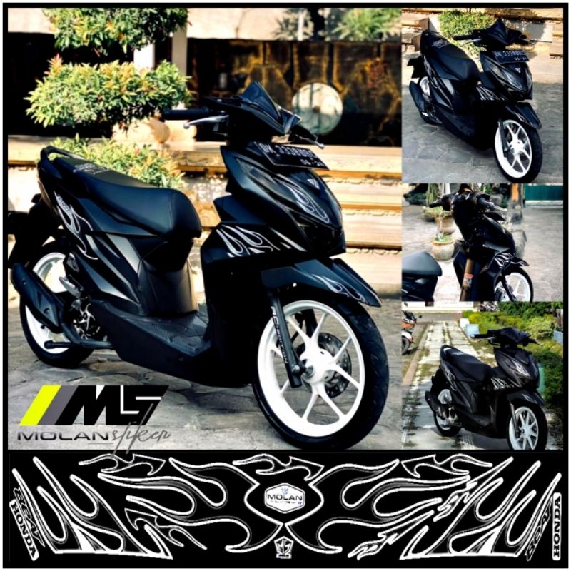 Jual Decal Sticker Striping Variasi Beat Deluxe Api 2020-2024 & Beat ...