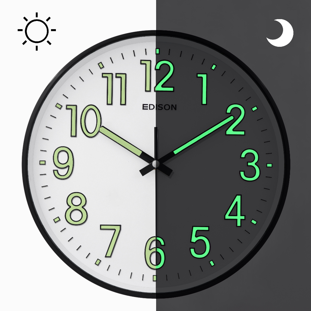 Jual Jam Dinding Edison Sweep ES 320 T64 Glow in the Dark Timbul ...