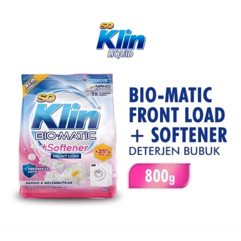 Jual Soklin Bio Matic Front Load 800 gr Detergen Bubuk | Shopee Indonesia