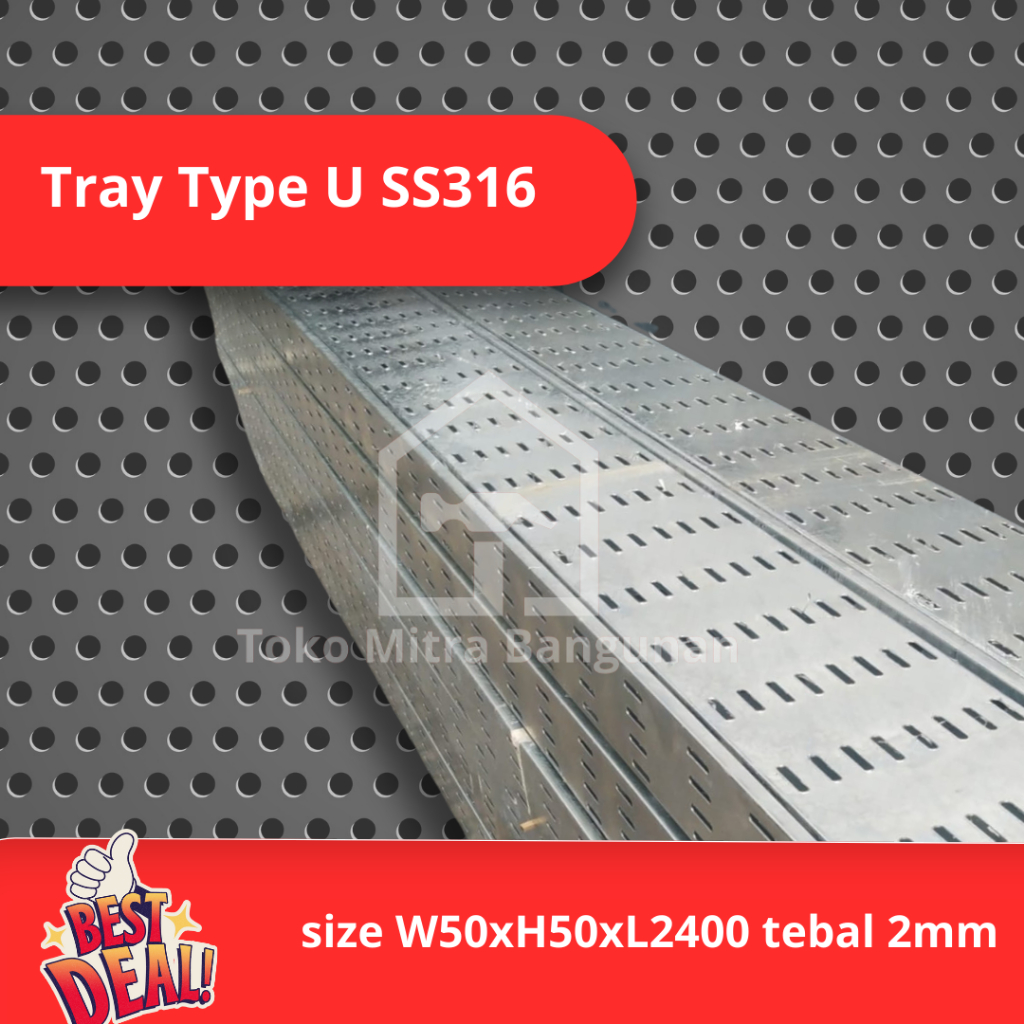 Jual Cable Tray Type U size w50xH50xL2400 tebal 2mm Shopee Indonesia