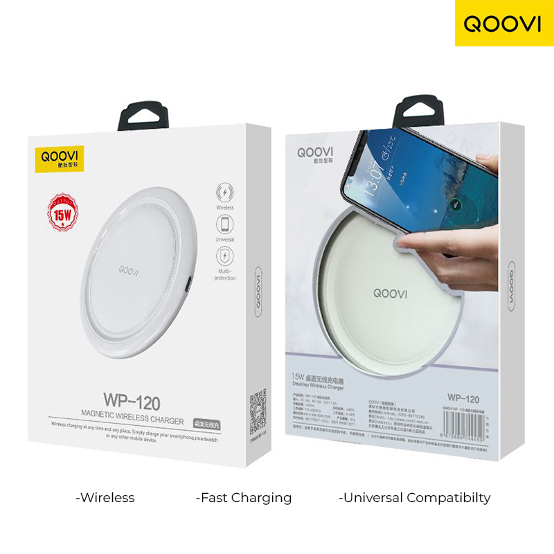 Jual Qoovi Portable Wireless Charger Fast Charging Wireless Pad W