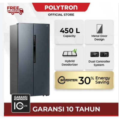 Jual POLYTRON LEMARI ES / KULKAS SIDE BY SIDE 2 PINTU PRS 460 450 LITER ...