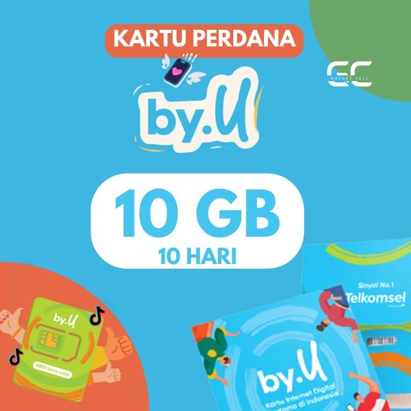 Jual Kartu Perdana By.U Kuota ByU 2GB | 10 GB | Telkomsel Byu | Shopee ...