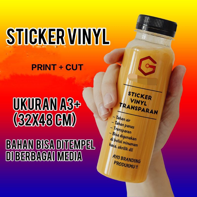 Jual STIKER VINYL CUTTING TRANSPARAN A3+ CUSTOM | Shopee Indonesia