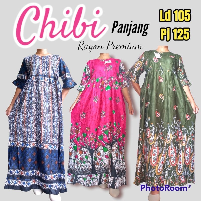 Jual [DAPAT 3] DASTER CHIBI PANJANG RAYON PREMIUM MIX MOTIF | Shopee ...
