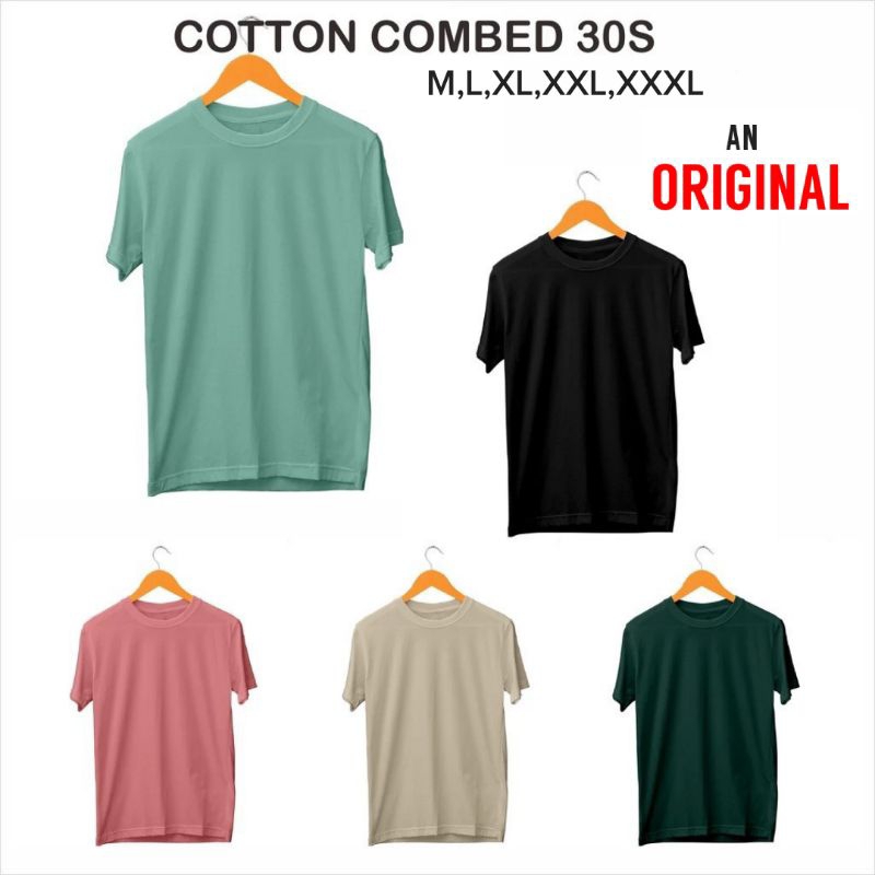 Jual Kaos Polos Pendek Cotton Combed 30s Premium / Kaos Polos Bandung
