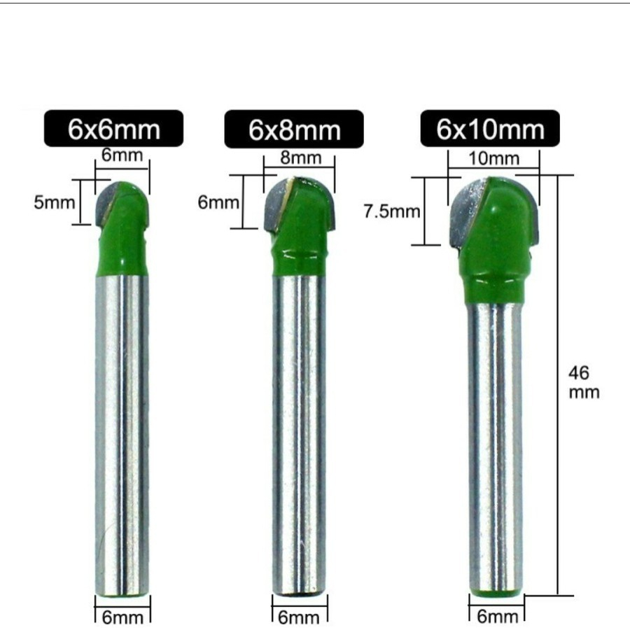 Jual RB Mata Profil Router CNC Setengah Lingkaran Round Bottom Shank ...