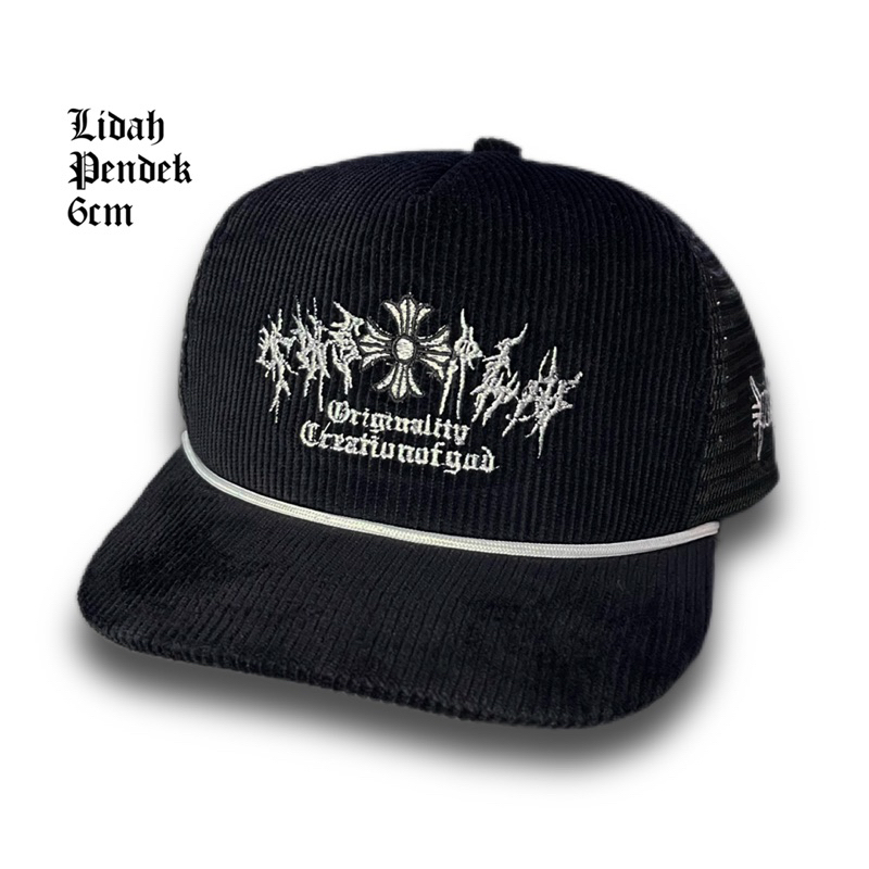 Jual Topi Pria Garaga Jaring Corduroy Fullblack Thisplan | Shopee Indonesia