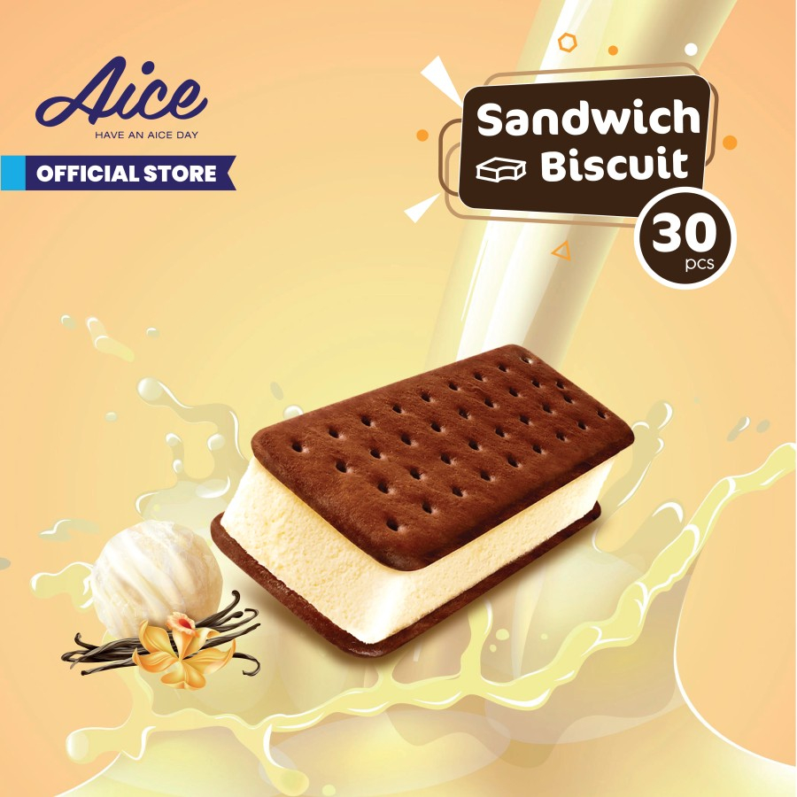Jual Aice Sandwich Biscuit 90 ml (1 Karton = isi 30pcs) es krim