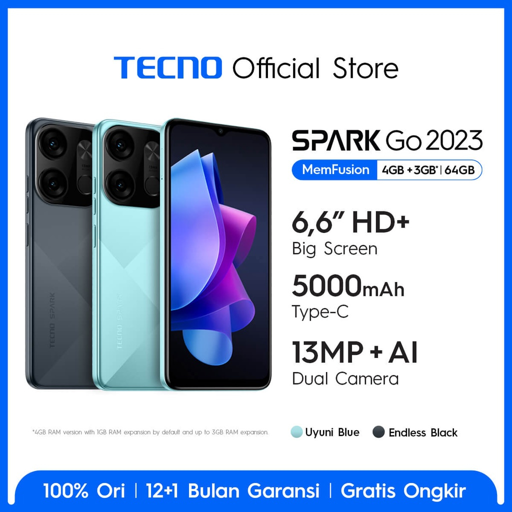 Jual TECHNO SPARK GO 2023 (4/64GB) | Shopee Indonesia