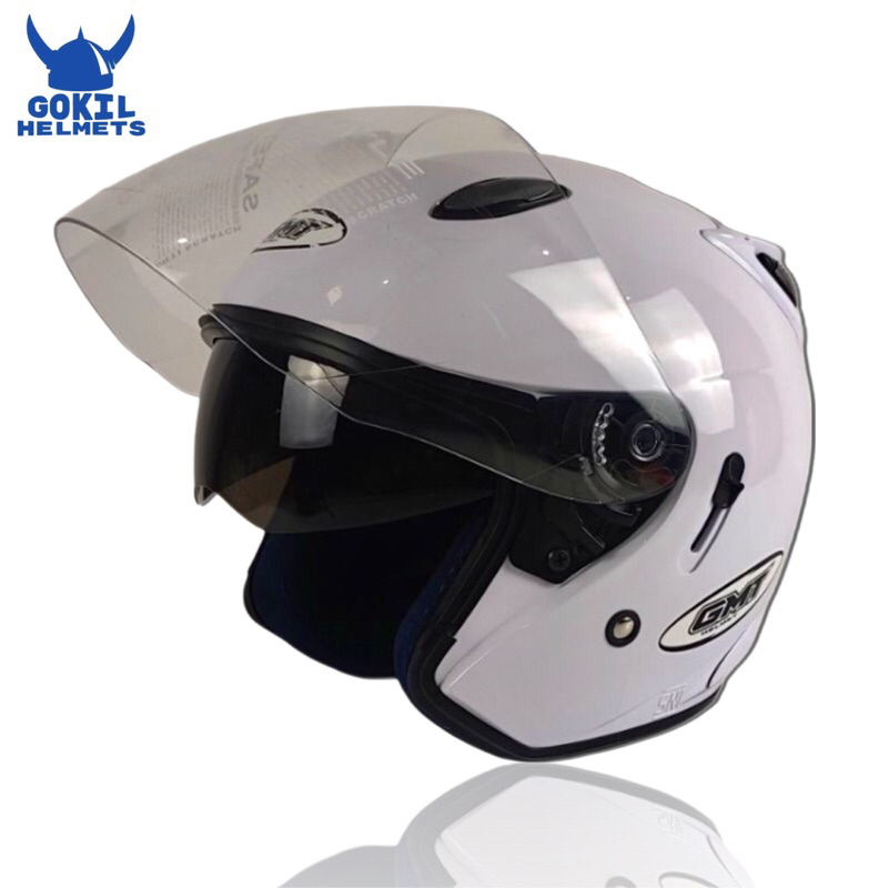 Jual Helm Sepeda Motor Half Face Double Visor Gmt Original Helm Pria