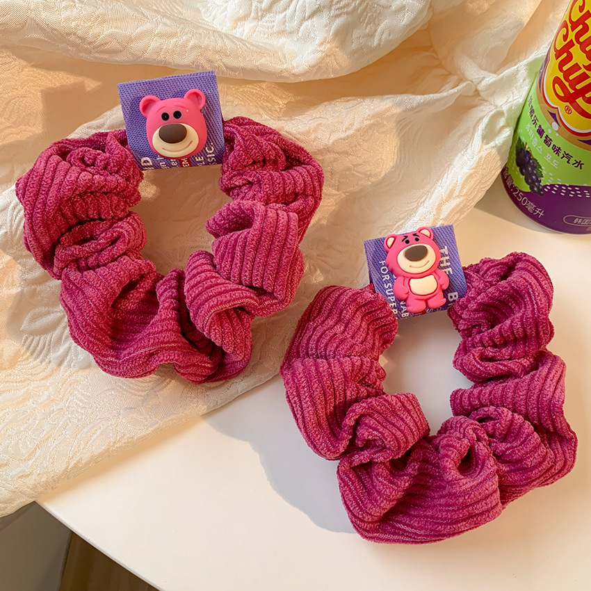 Jual Hair Band Ikat Rambut Scrunchie Strawberry Cute Bear Marsha Pink ...