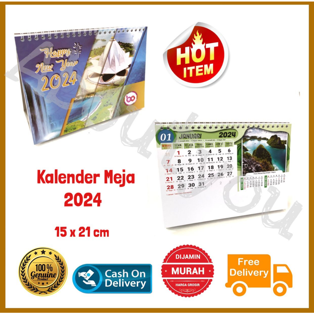 Jual Kalender Meja Terbaru Kalender 2024 Duduk Bulanan Lengkap Pasaran Jawa Shopee Indonesia