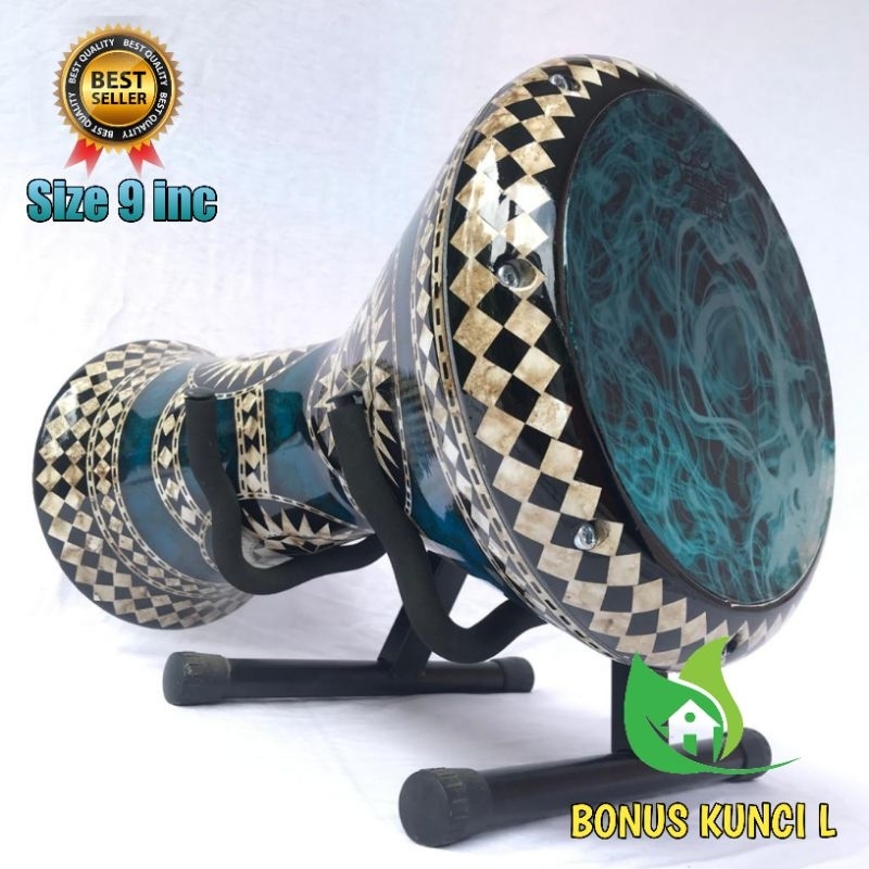 Jual Darbuka 9 inchi mika REMO ORIGINAL motif Mesir biru marmer