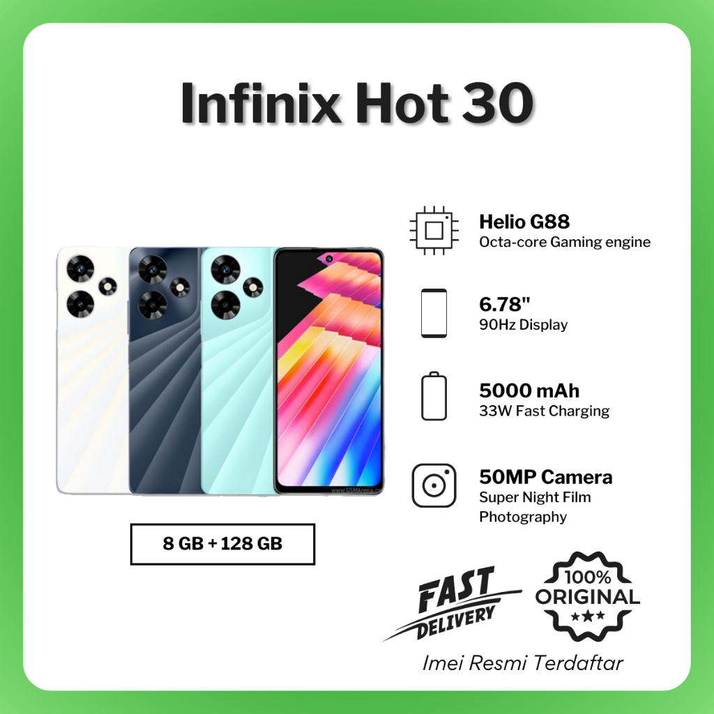 Jual Infinix Hot 30 8/128GB | 8/256GB Android Garansi Resmi Infinix ...