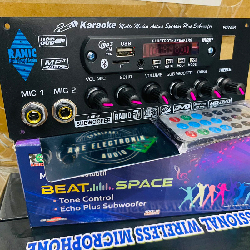 Jual kit tone control stereo karaoke mic echo subwoofer mp3 bluetooth