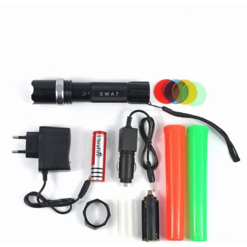 Jual Senter SWAT Police LED Flashlight 8008 bisa untuk lalin / Lampu ...