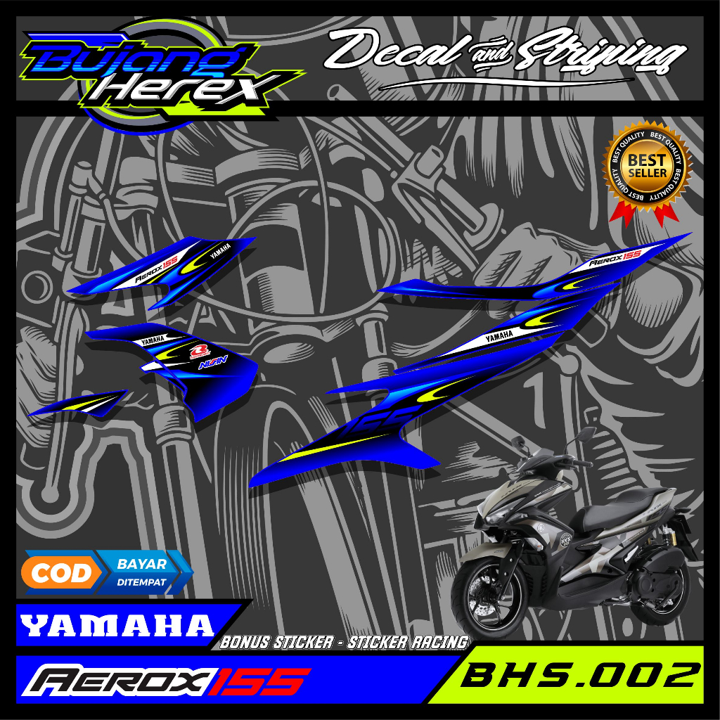 Jual Sticker Striping AEROX 155 - Stiker Striping List Variasi Motor ...