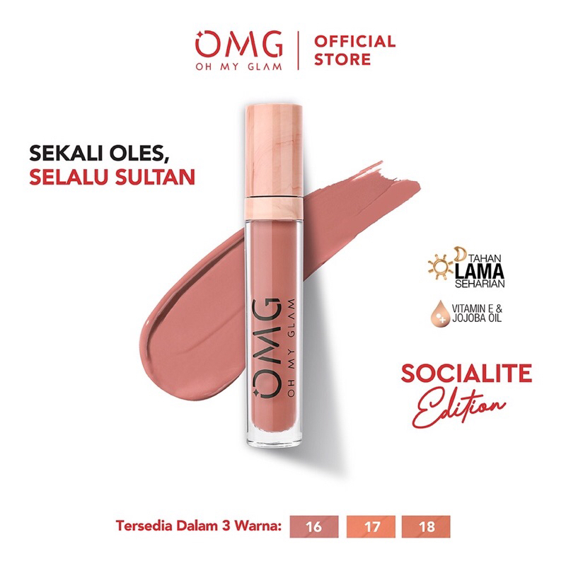 Jual OMG OH MY GLAM Matte Kiss Lip Cream Socialite Edition | Shopee ...