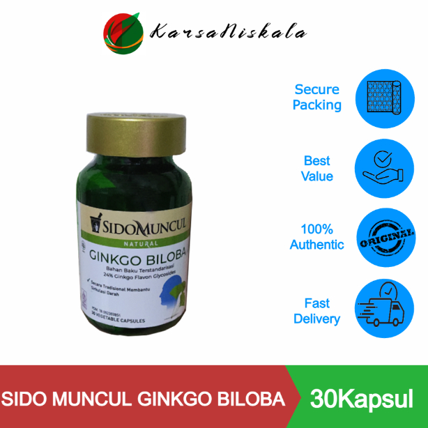 Jual SidoMuncul Herbal Ginkgo Biloba 30 Kapsul - Membantu Daya Ingat ...