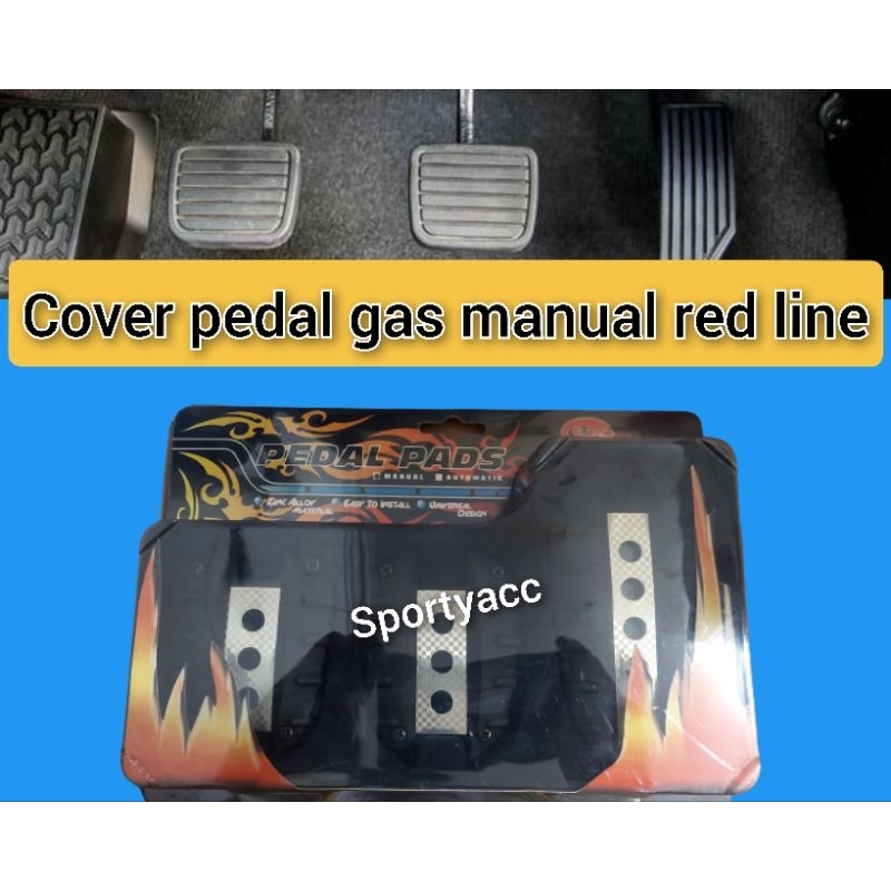 Jual cover pedal gas mobil universal red line manual made in taiwan