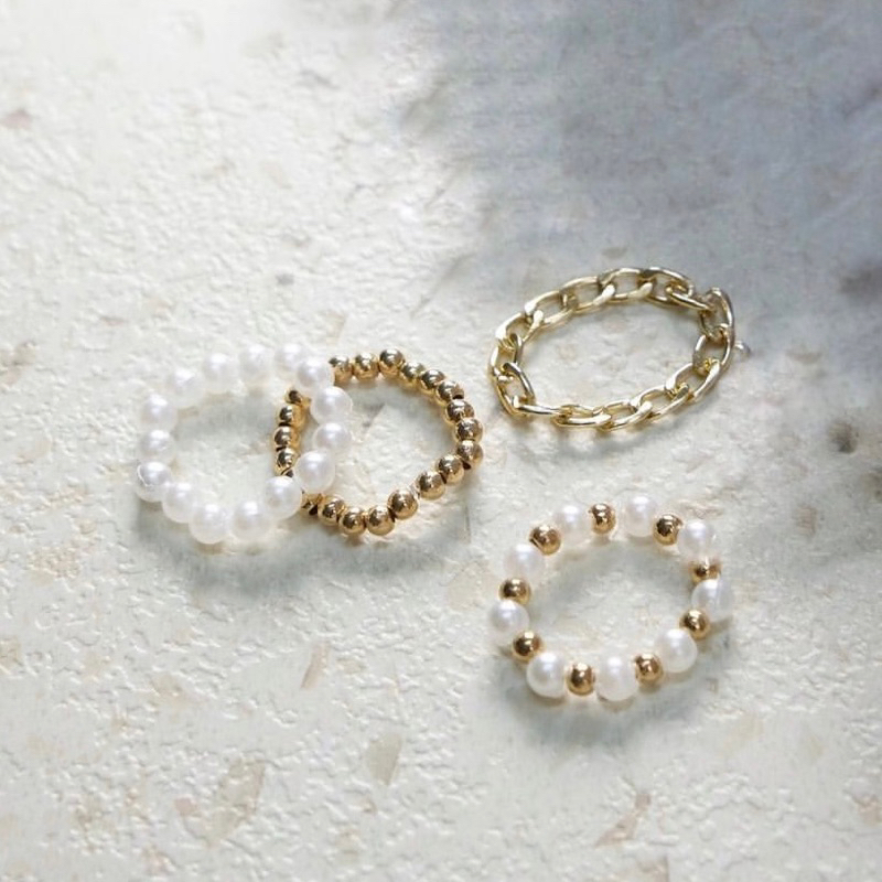 Jual BEADS RINGS SET 4 IN 1 | Shopee Indonesia