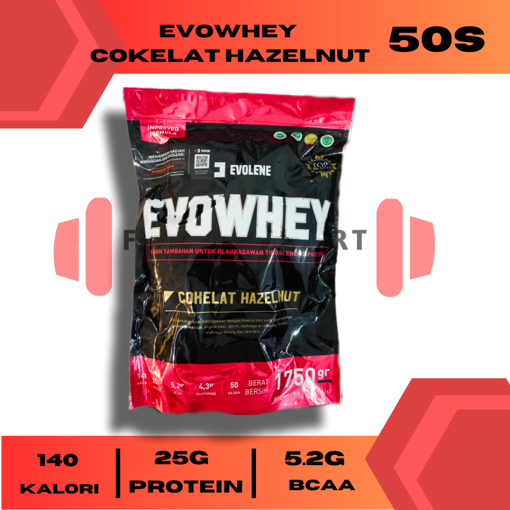 Jual EVOLENE EVOWHEY 50 SACHET / SASET , HALAL, BPOM, LABDOOR, GMP, ISO