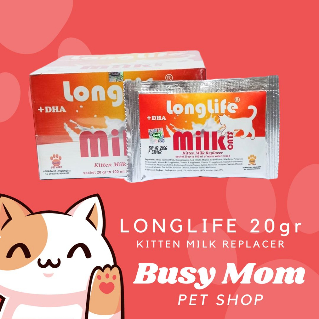 Jual Long Life Susu Kucing Kitten Milk Replacer Sachet 20gr Longlife