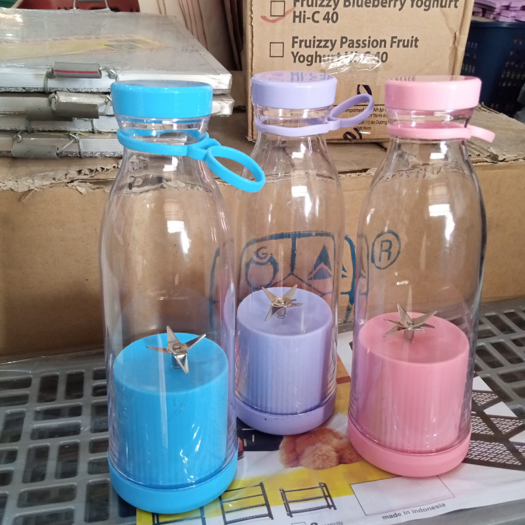 Jual BLENDER JUS PORTABLE 380ML CUP BOTOL MINI JUICER JUS BATERAI ...