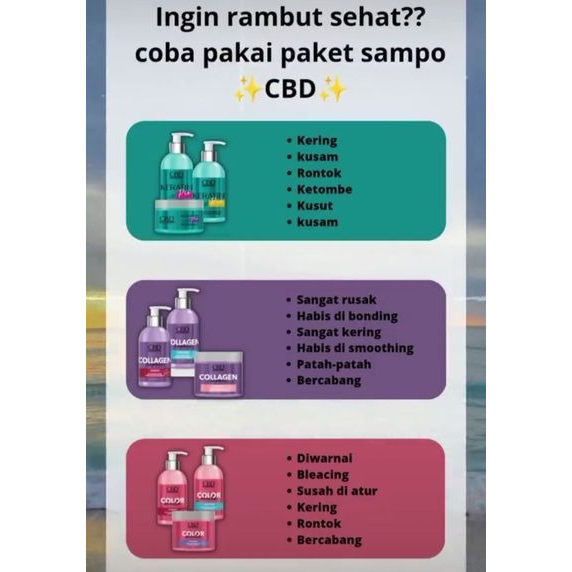 Jual Cbd Shampo Collagen Ungu Conditioner Keratin Hijau Kondisioner