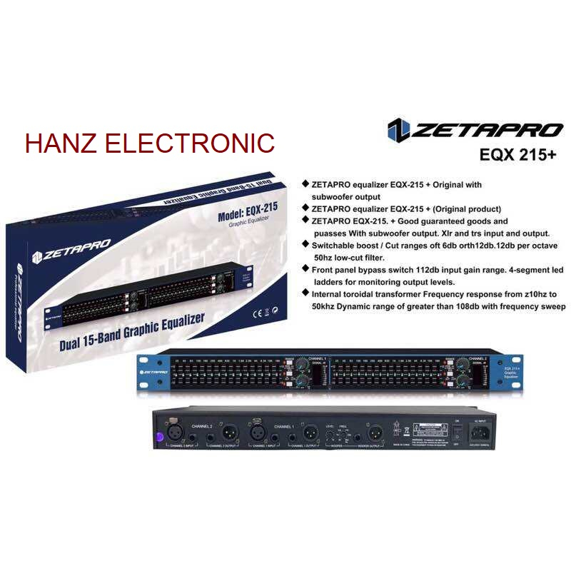 Jual EQUALIZER ZETAPRO EX215 + ORIGINAL WITH SUBWOOFER EQUALIZER