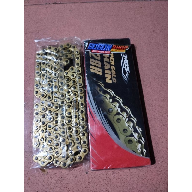 Jual Rantai Mos racing 428h Gold emas Panjang 130 L universal motor ...