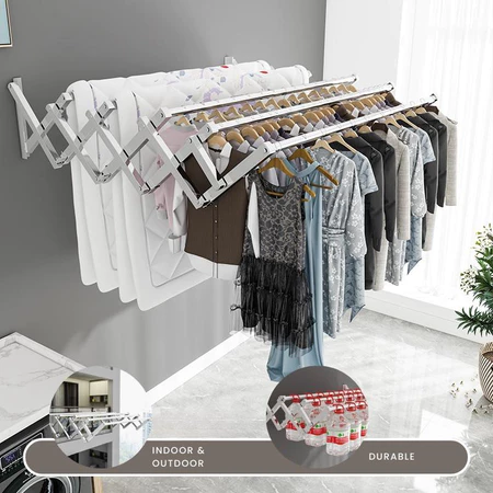 Jual Jemuran Baju Tempel Dinding Jemuran Pakaian Lipat Stainless Stee Jemuran Tempel Dinding Murah