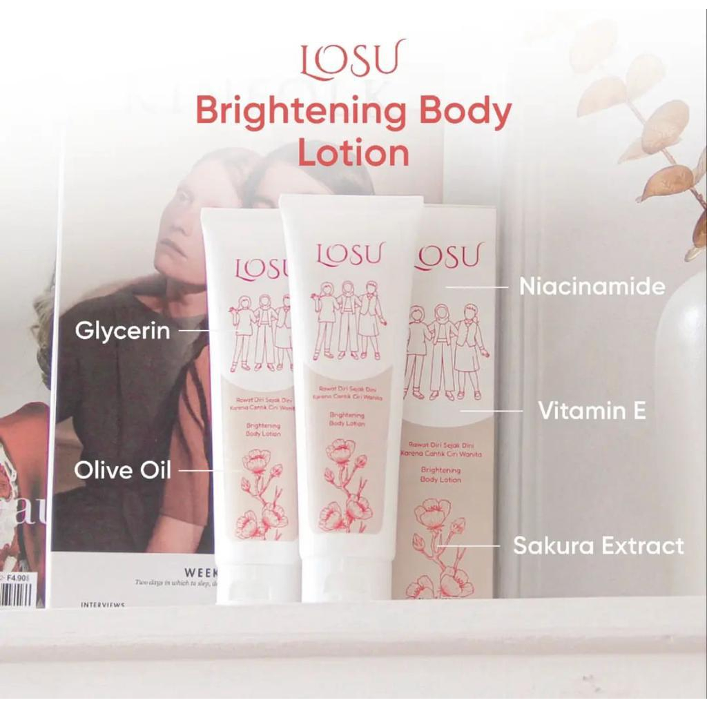 Jual [FREE EMAS COD] LOSU 150ml Body Lotion Brightening Body Lotion ...