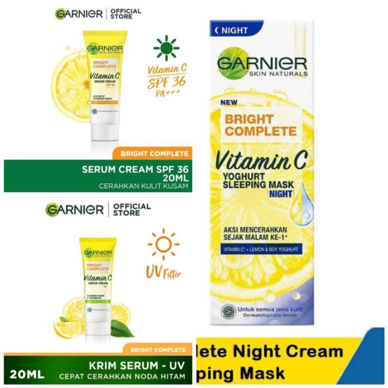 Jual Garnier Bright Complete Serum Cream 20ml Garnier Night Cream