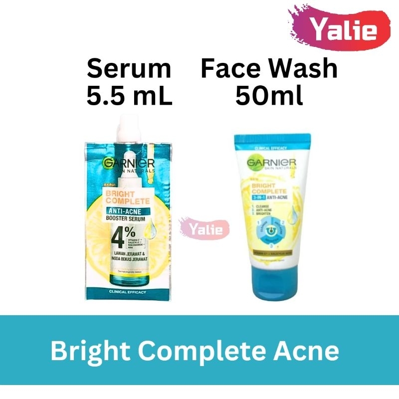 Jual GARNIER Anti Acne Bright Complete 3in1 Facial Wash 50ml 90ml