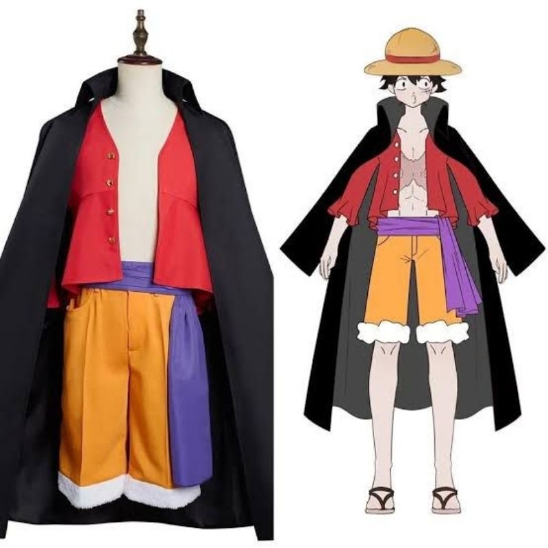 Jual 2.2 SALE Kostum Luffy Jubah Wano Arc Cosplay Anime Jepang One ...