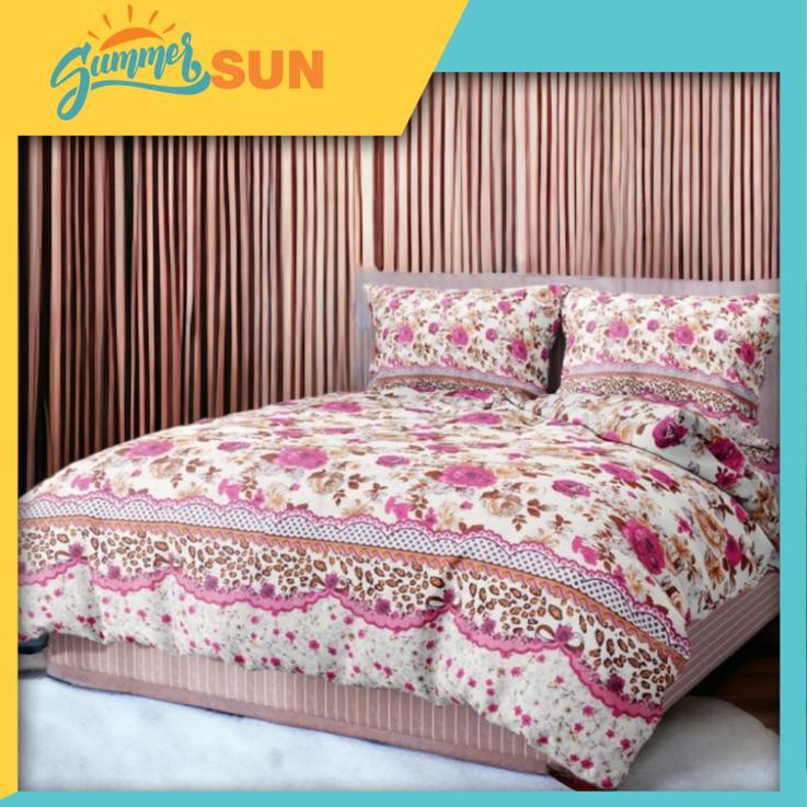 Jual Bedcover Set Motif Popury Bunga Fuschia Summersun09 Shopee
