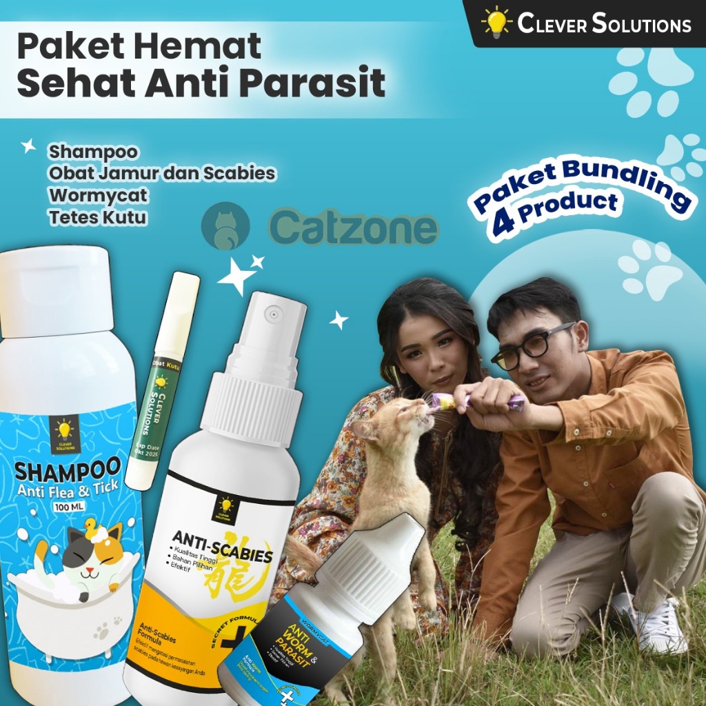 Jual Clever Solutions Paket Sehat Anti Parasit Shampoo Anti Flea