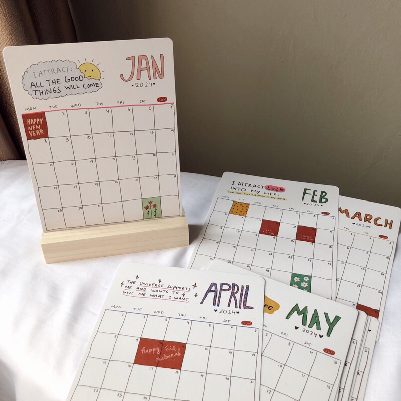 Jual Kalender 2024 + Free Wood Standing | Shopee Indonesia