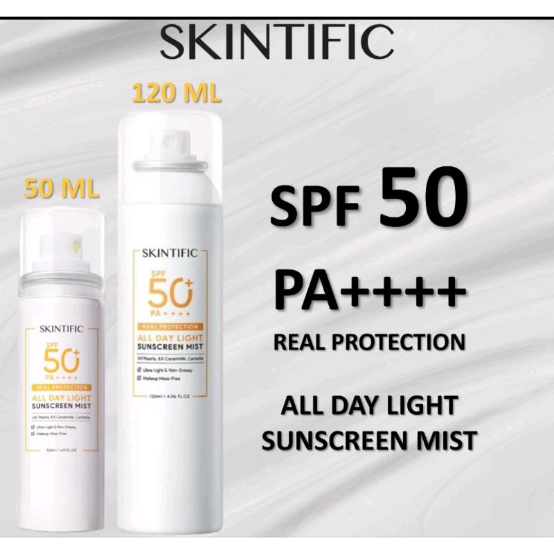 Jual Skintific All Day Light Sunscreen Mist Spf 50 Pa 50ml And 120ml Shopee Indonesia 5887