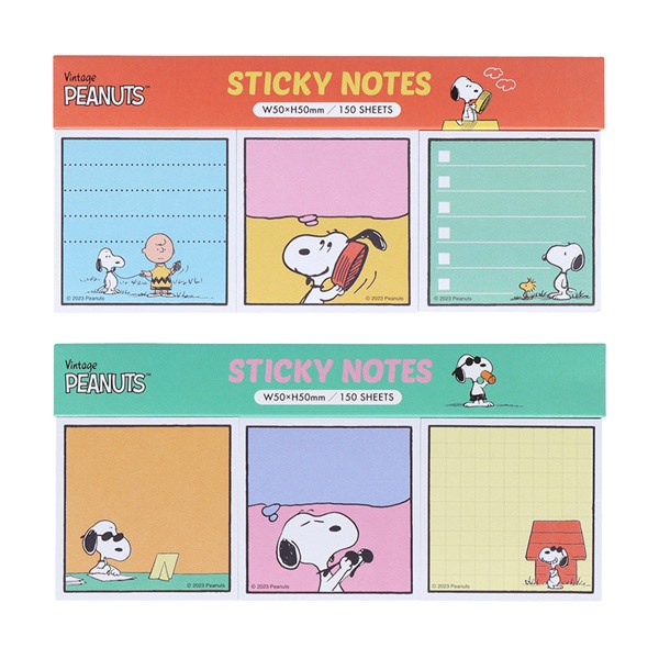 Jual Sticky Note Peanuts Snoopy Vintage Joe Cool Woodstock Comic Memo ...