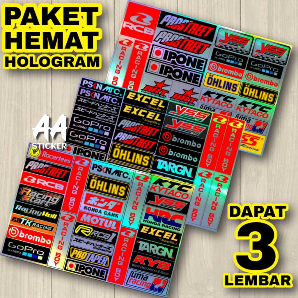 Jual Sticker Racing Hologram Pack Sponsor Stiker Motor | Shopee Indonesia